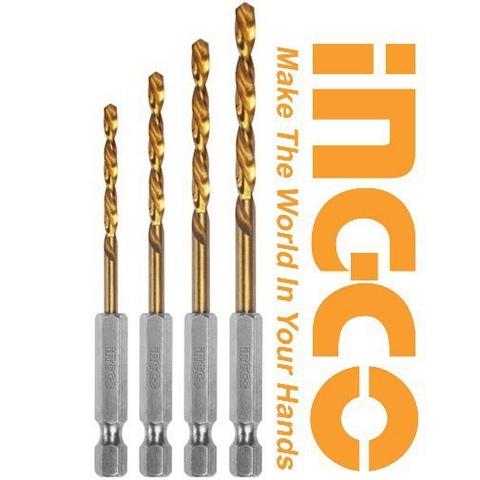 Bộ 4 mũi khoan kim loại HSS INGCO AKD1402 chính hãng