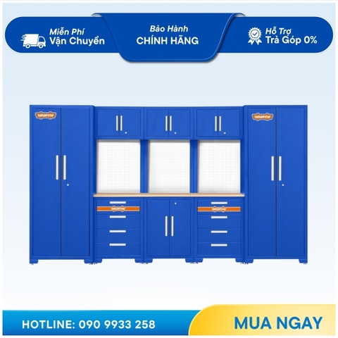 Bộ 8 Tủ Lưu Trữ Đồ Nghề Trong Gara 3300x472x1925mm WADFOW WCS3A08