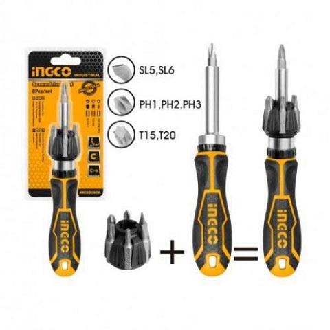 Bộ Tua Vít 8 Chi Tiết INGCO AKISD0808 chính hãng