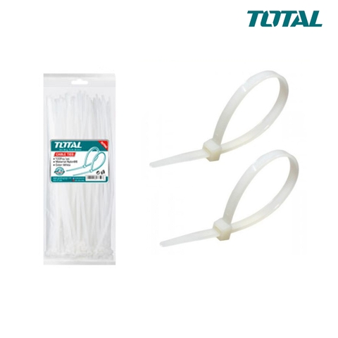 Bộ 100 dây rút nhựa trắng 150x2.5mm TOTAL THTCT15025