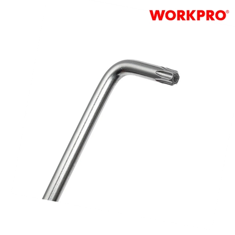 Bộ lục giác đầu hình sao kiểu chữ L, loại dài 9 cái (T10,T15,T20,T25,T27,T30, T40, T45, T50) thép hợp kim CR-V Workpro - WP222003