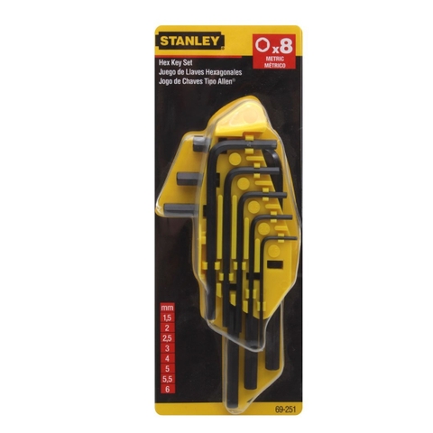 Bộ lục giác 8 cây hệ mét (1mm-6mm) STANLEY 69-251
