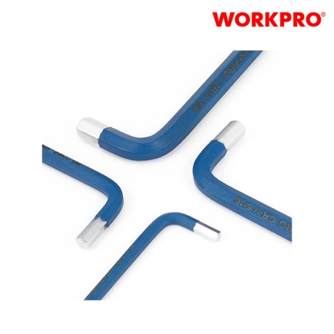 Bộ lục giác đầu biằng kiểu chữ L, loại dài, 9 cái hệ inch (1/16,5/64,3/32,1/8,5/32,3/16,1/4,5/16,3/8) thép hợp kim CR-V Workpro - WP222015