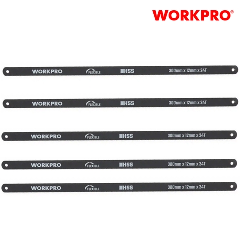 Bộ lưỡi cưa thẳng bằng kim loại 24TPI (1 set = 10 cái), kích thước 300mm (12 inches) Workpro - WP215031