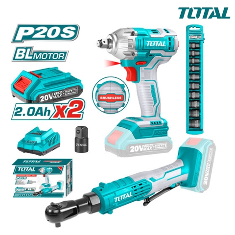 Bộ combo máy siết buloong TOSLI23043 (TIWLI2038  & TDRLI206015) dùng pin 20V