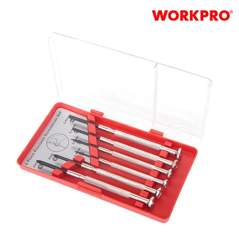 Bộ Tua vít 6 cái gồm (3 cái đầu hình hoa khế, 3 cái đầu dẹt) Workpro - WP200508