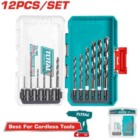 Bộ 12 Mũi Khoan HSS Chuôi Lục Giác Total TACSDL11206