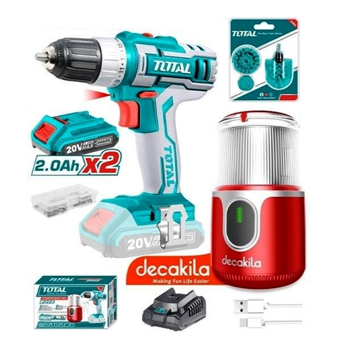 Bộ khoan pin lithium 20V 2pcs Total TOSLI23013