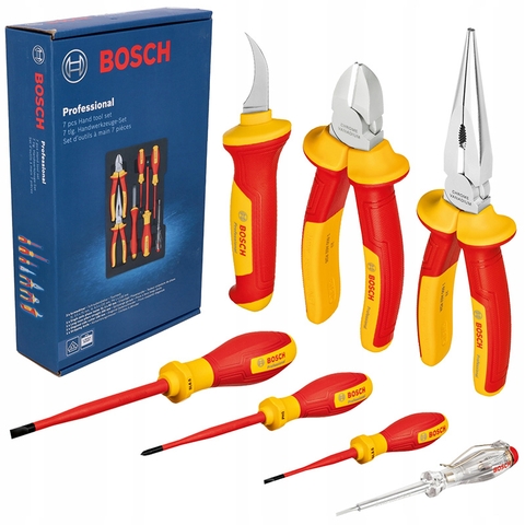 Bộ Đồ Nghề Cách Điện Bosch 1.000V VDE Đa Năng 7 Món 1600A02NG3