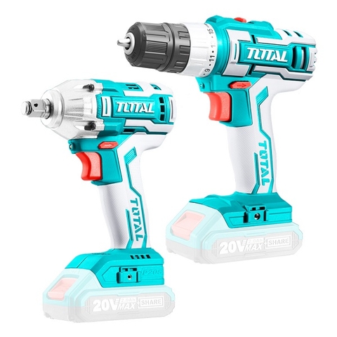 Bộ combo máy vặn buloong và máy khoan dùng pin 20V Total TCKLI2007