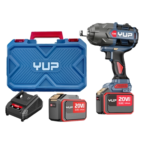 Máy Siết Bu Lông Pin Yupai 20V Lực Siết 1500Nm Đầu 3/4 Inch Full Bộ 2 Pin 8.0Ah - YP20 W1500M