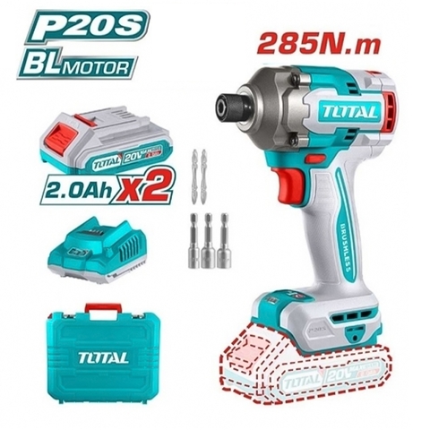 Máy Vặn Vít Không Chổi Than Dùng Pin Lithium 20V (2 Pin 2.0Ah 1 Sạc) Total TIRLI2028