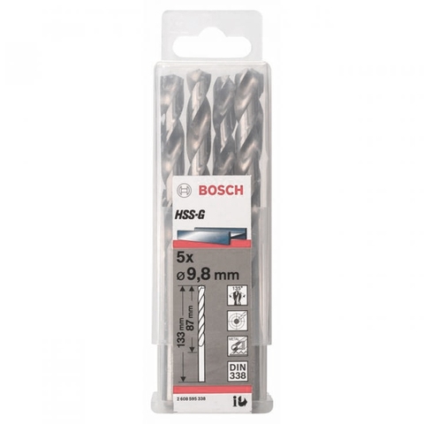 Mũi Khoan Sắt HSS-G 9.8mm (Hộp 5 Mũi) Bosch 2608595338