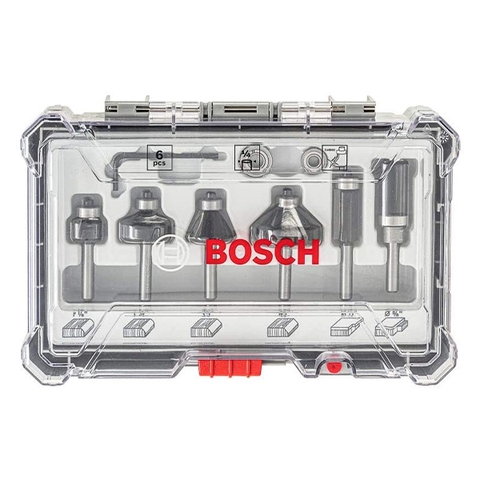 Bộ Mũi Phay Cạnh 6 Món (Mới) Bosch 2607017470