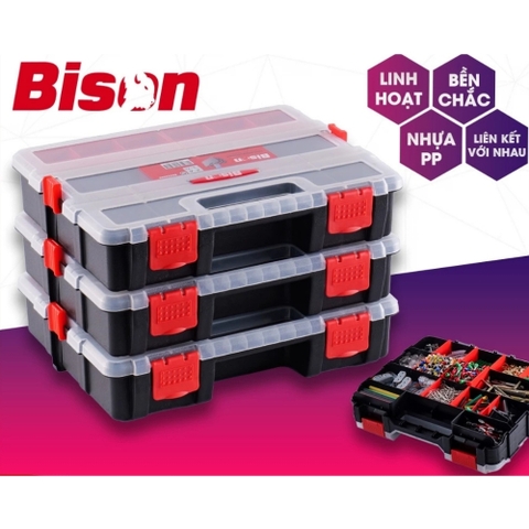 Hộp Nhựa Đựng Linh Kiện Bison BS322888 21 Ngăn Nhựa Cao Cấp