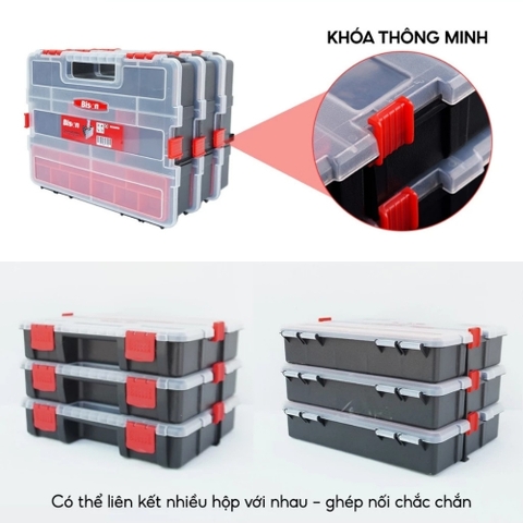 Hộp Nhựa Đựng Linh Kiện Bison BS322888 21 Ngăn Nhựa Cao Cấp