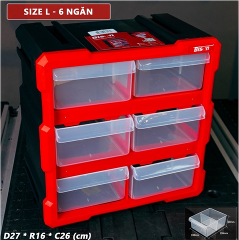 Tủ đựng dụng cụ nhựa kết nối 6 ngăn BISON BS386101A