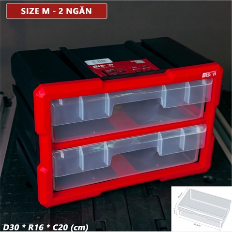 [Sale Lễ 2/9] Tủ Đựng Dụng Cụ Nhựa Kết Nối 2 Ngăn Bison BS386881B