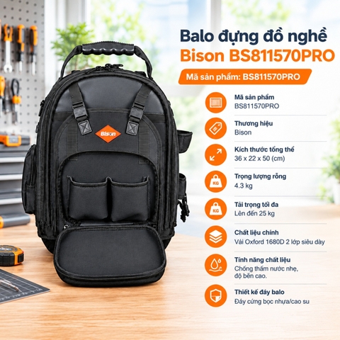 Balo đựng đồ nghề Bison BS811570PRO