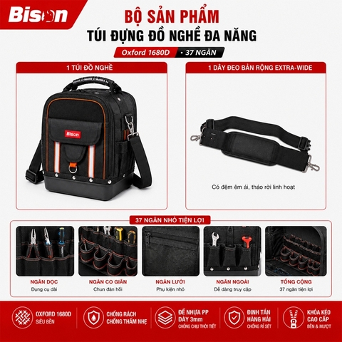 [Sale 9/9] Túi Đồ Nghề Bison Pro BS811608