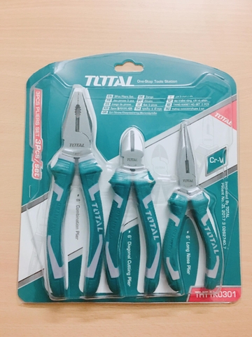 Bộ 3 Kềm Cắt, Kềm Răng Và Kềm Mỏ Dài TOTAL THT1K0301 uy tính