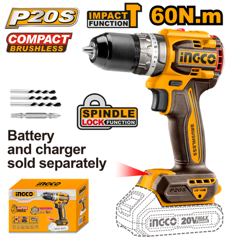 Máy Khoan Búa Dùng Pin 20V INGCO CIDLI206021 Chính Hãng