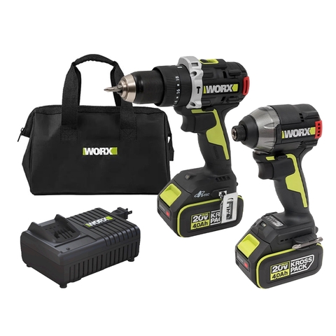 Máy vặn vít WU291D Worx WU935 (2 Pin 4.0Ah, 1 Sạc nhanh)