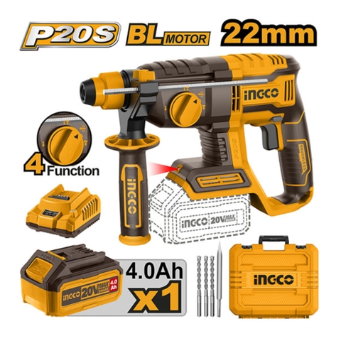 Máy Khoan Đục Dùng Pin 20V-22mm INGCO CRHLI202081