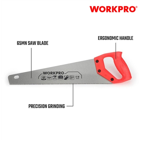 Cưa tay, lưỡi cưa bằng thép, kích thước 550mm (20 inches) Workpro - WP215004