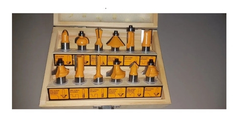 Bộ 12 mũi phay gỗ 12mm Ingco AKRT1221 chính hãng