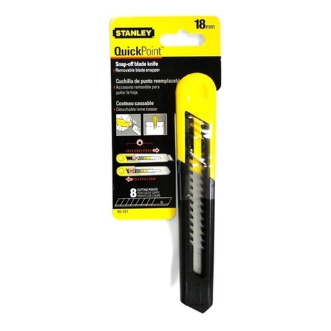 Dao rọc giấy 18mm, màu vàng (có bao bì) STANLEY 0-10-151