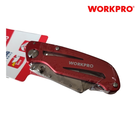 Dao tiện ích có lưỡi cắt gấp gọn, bằng nhôm mở nhanh Workpro  WP211003