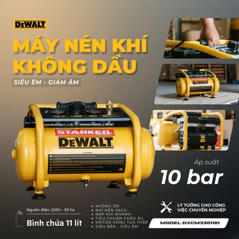 MÁY NÉN KHÍ KHÔNG DẦU DEWALT 11L DXCM3301181