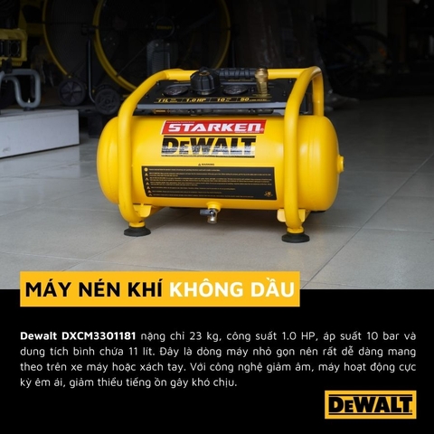 MÁY NÉN KHÍ KHÔNG DẦU DEWALT 11L DXCM3301181