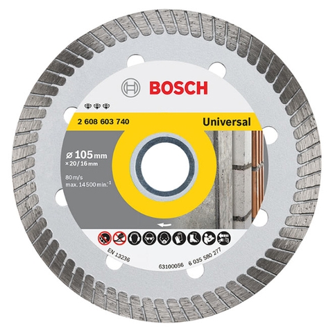 Đĩa Cắt Kim Cương Turbo 105 X 20/16mm Đa Năng (Best For Universal) Bosch 2608603740