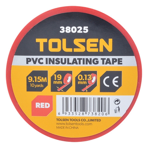 Băng keo điện đỏ 9.15m TOLSEN 38025