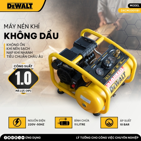 MÁY NÉN KHÍ KHÔNG DẦU DEWALT 11L DXCM3301181