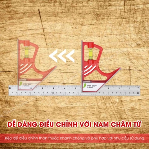Thước Vuông Góc Trượt Kapro 325 Có Nam Châm, 12 Inch (30 Cm)