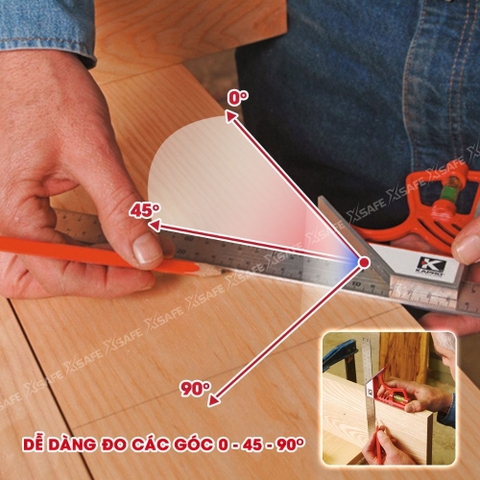 Thước Vuông Góc Trượt Kapro 325 Có Nam Châm, 12 Inch (30 Cm)
