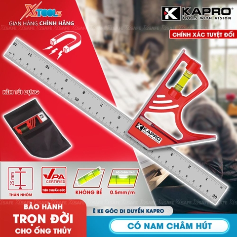 Thước Vuông Góc Trượt Kapro 325 Có Nam Châm, 12 Inch (30 Cm)
