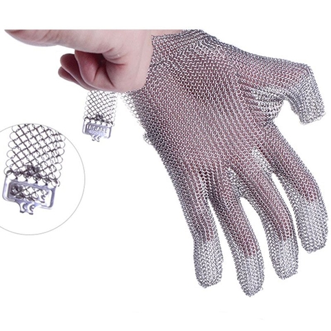 Găng Tay Lưới Inox Chống Cắt Móc Cài Bằng Inox