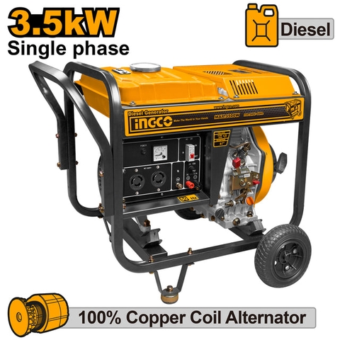 Máy Phát Điện Dùng Dầu Diesel 3.0 KW-15L INGCO GDE30001
