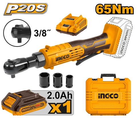 Máy Siết Bu Lông Góc Dùng Pin 20V-65Nm INGCO CDRLI2060152