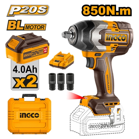 Máy Siết Bu Lông Dùng Pin  20V-850Nm INGCO CIWLI2085