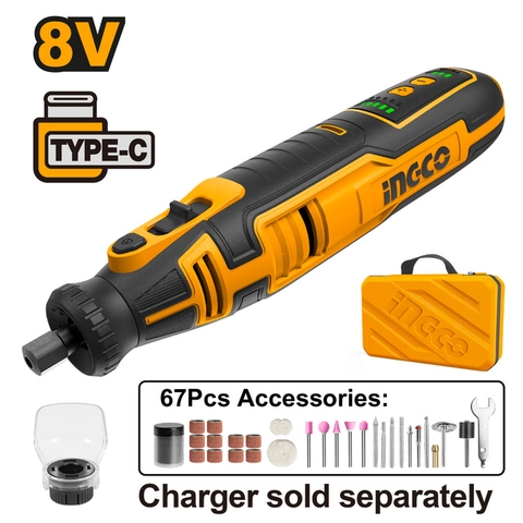 Máy Mài Khuôn Mẫu Dùng Pin 8V (không Kèm Dây Cáp Sạc ) INGCO CMGLI0801