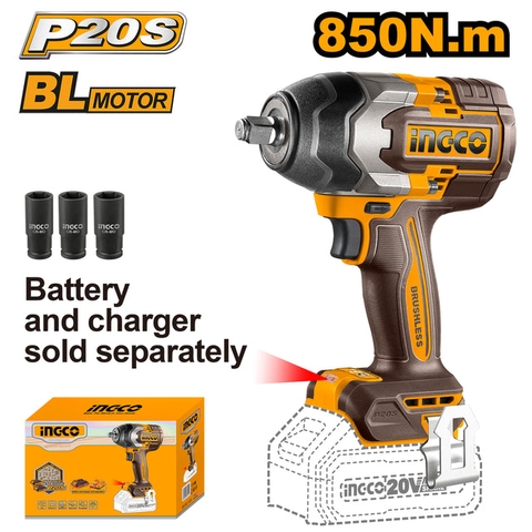 Máy Siết Bu Lông Dùng Pin  20V-850Nm (không Kèm Pin Và Sạc) INGCO CIWLI20851