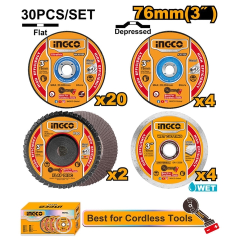 Bộ 30 Đá Cắt Đá Mài Và Nhám Xếp 76mm(3