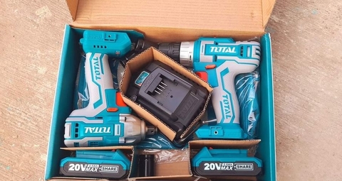 Bộ combo máy vặn buloong và máy khoan dùng pin 20V Total TCKLI2007 chính hãng
