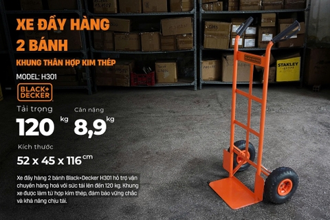 Xe đẩy hàng 2 bánh 120kg Blackand Decker-USA H301