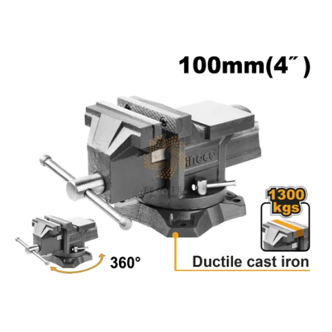 Ê Tô Kẹp Đế Xoày 4 Inch Trọng Lượng 6.7 Kg INGCO HBV084